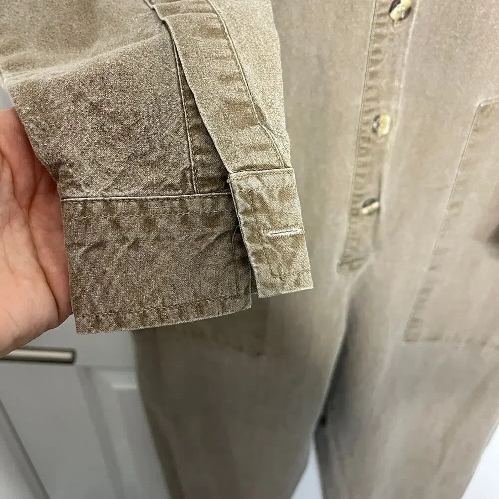 Banana Republic Vtg Jumpsuit Size S Brown Cotton Utility Coverall Boilersuit